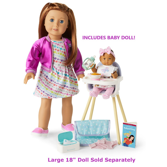 NEW American Girl Little Bitty Baby DOLL + HIGHCHAIR Diaper Clothes & Care Set - Picture 14 of 15